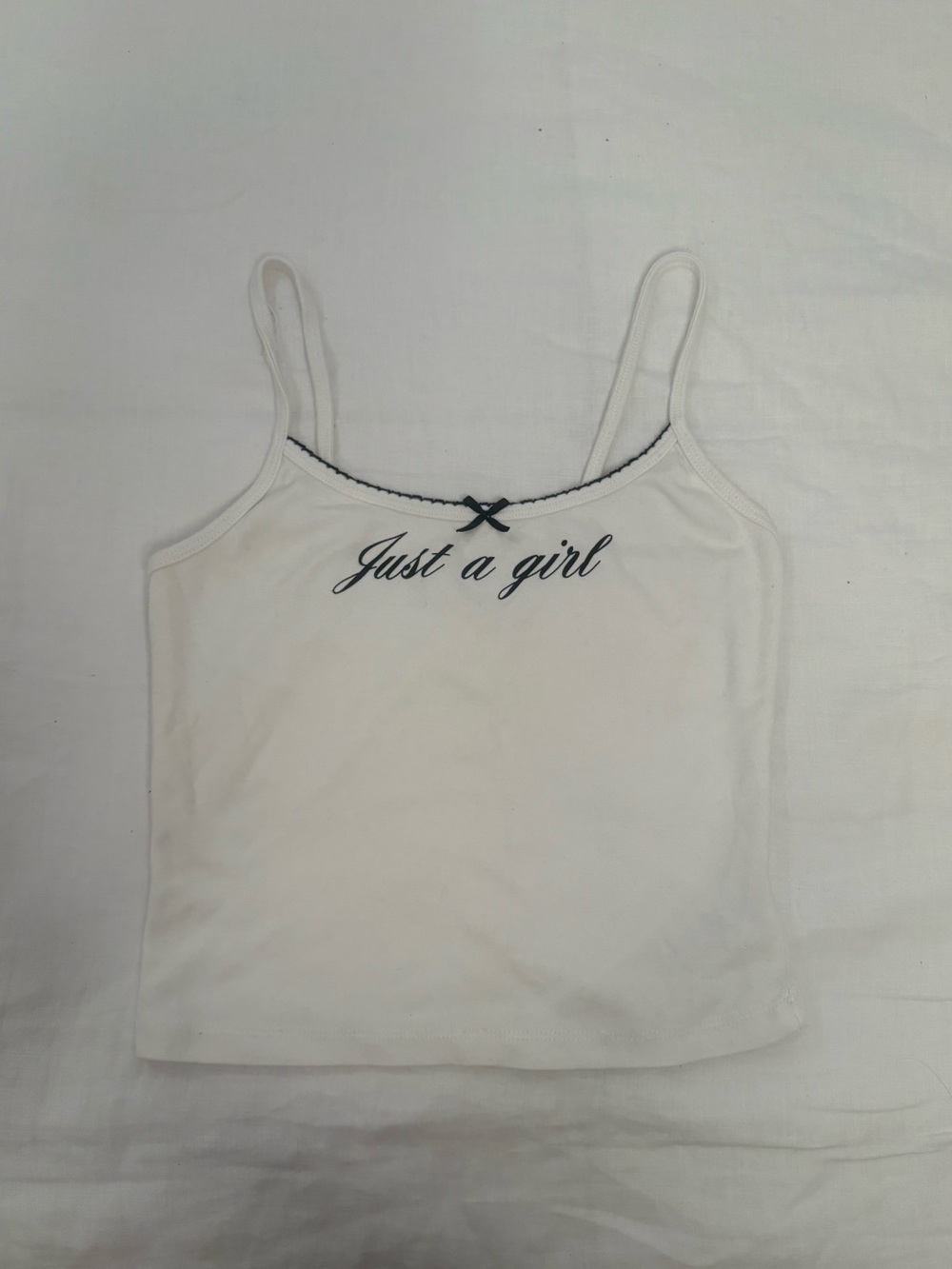 Garage White “just a girl” cami size: S